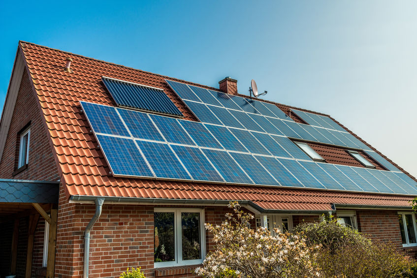 Solar panel on house