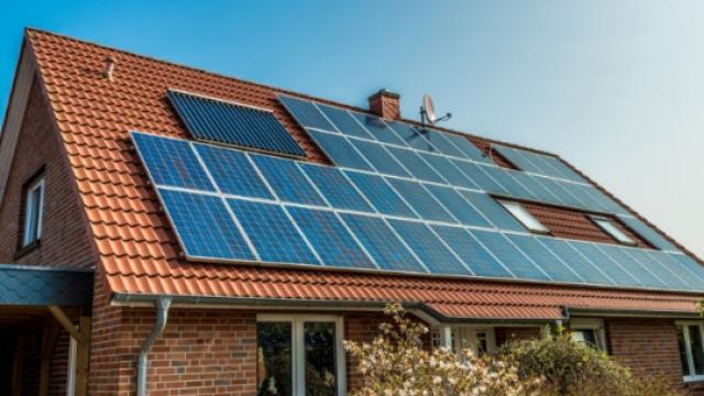 solar panels on top of roof 